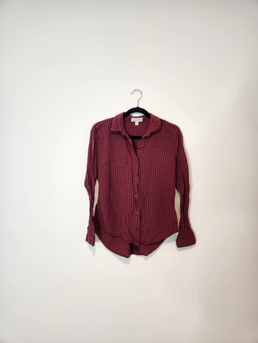 Cloth & Stone Classic Button Up Shirt In Merlot Harvest Size Medium - Picture 3 of 8